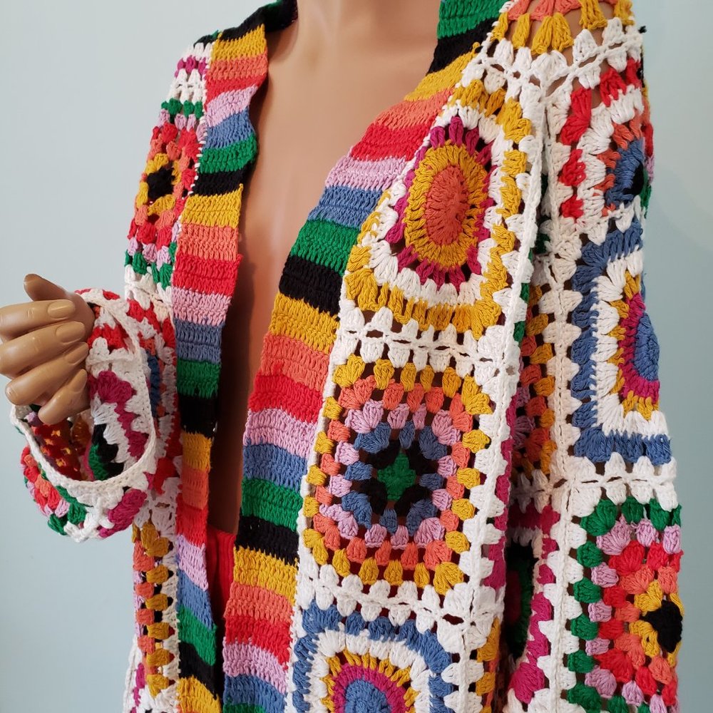 NWOT Farm Rio Handmade cotton Rainbow Kimono. - Picture 8 of 13